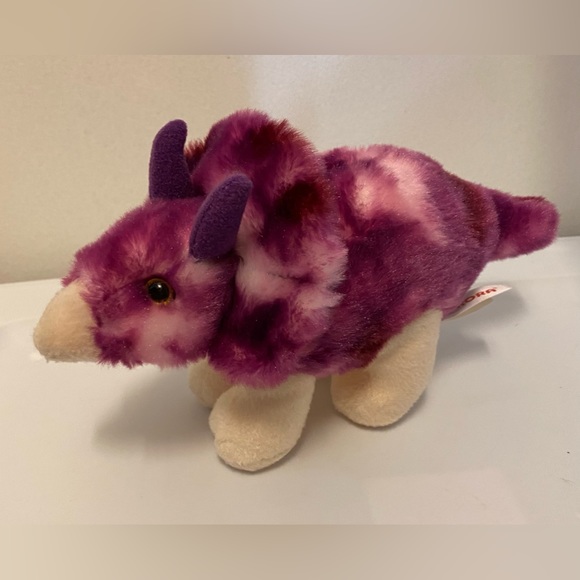 Aurora Toys Dinosaurs 6 Aurora Plush Triceratops Purple Tan Stuffed